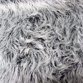 Faux Fake Fur Long Pile Luxury Shaggy Square Patches - Gray Frost (1