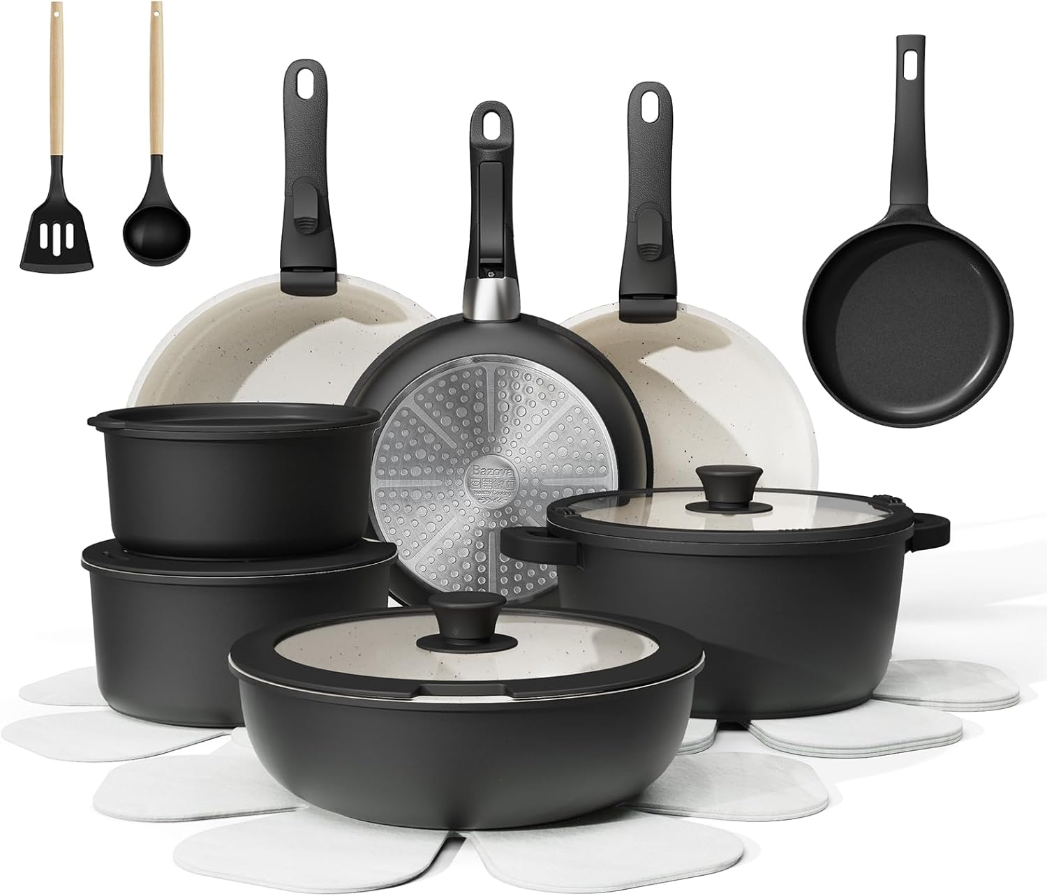 23-Piece Removable Handle Pots and Pans Set for Healthy Cooking