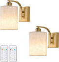 Gold Rechargeable Battery Operated Wall Sconces Set of 2 - Wireless