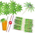 Handmade Coconut Palm Drink Umbrellas, 30pcs