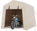 6x8 ft Portable Outdoor Storage Shed with Roll-Up Zipper Door