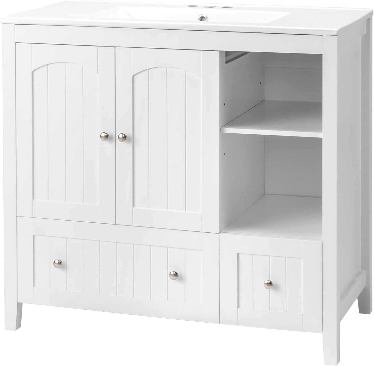 VINGLI 36in Modern Bathroom Vanity with Ceramic Sink for Style