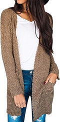 ZESICA Women's 2023 Fall Casual Long Sleeve Chunky Knit Cardigan