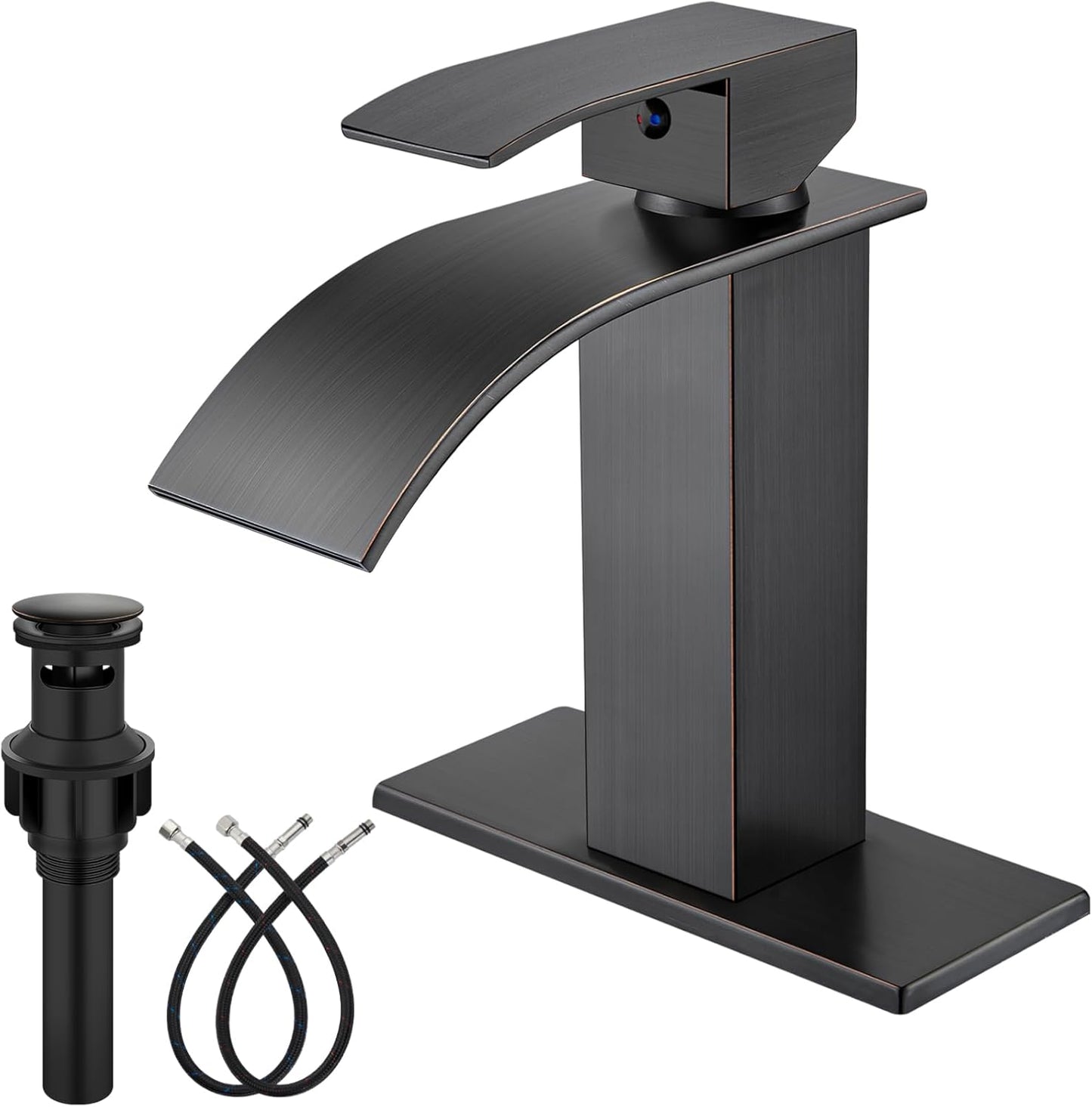 Midanya Single Hole Bathroom Faucet with Waterfall Spout Design