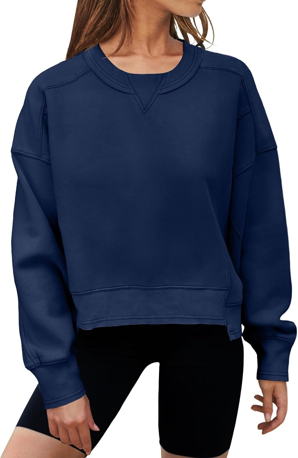 Trendy Oversized Cropped Sweatshirts for Women by MEROKEETY