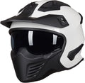Open Face Motorcycle 3/4 Half Helmet 726X (White XL) - DOT Safety