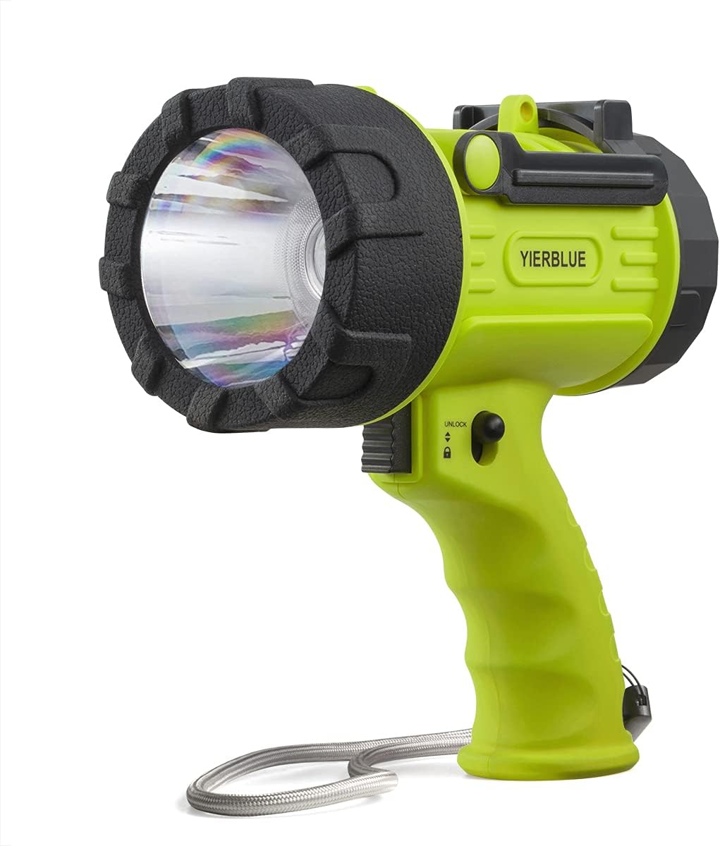 YIERBLUE Rechargeable Spotlight 200000 Lumen LED for Outdoor Use