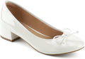 JENN ARDOR Chunky Block Low Heels Bow Round Closed Toe Pumps