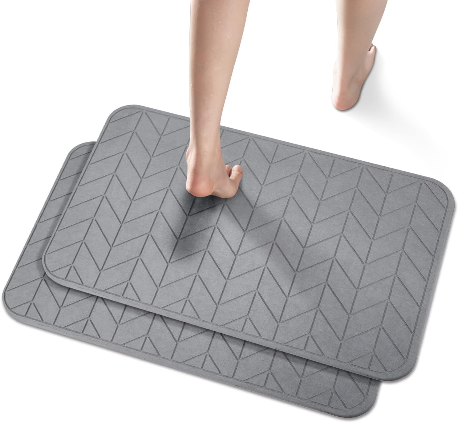 Diatomaceous Earth Shower Mat - Super Absorbent Bath Mat Set