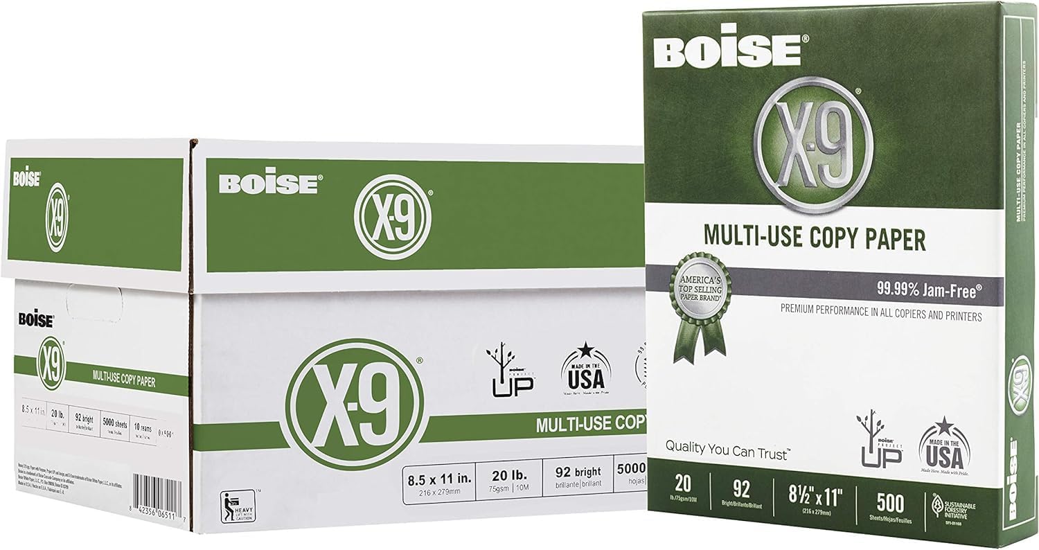 X-9 Multi-Use Print & Copy Paper - 5,000 Pages, Brightness 92