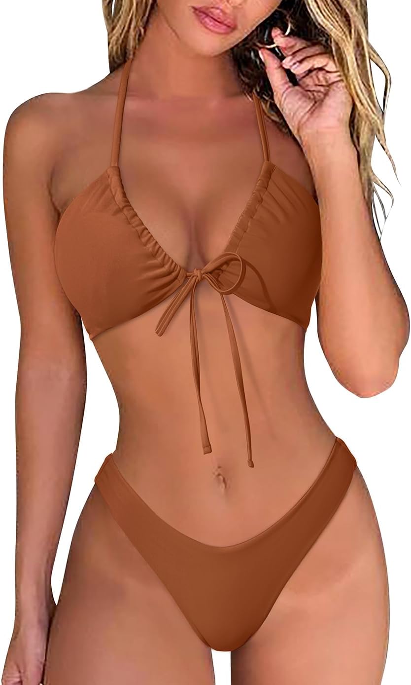 OMKAGI Women Sexy Thong Bikini Swimsuit Set for Summer Fun