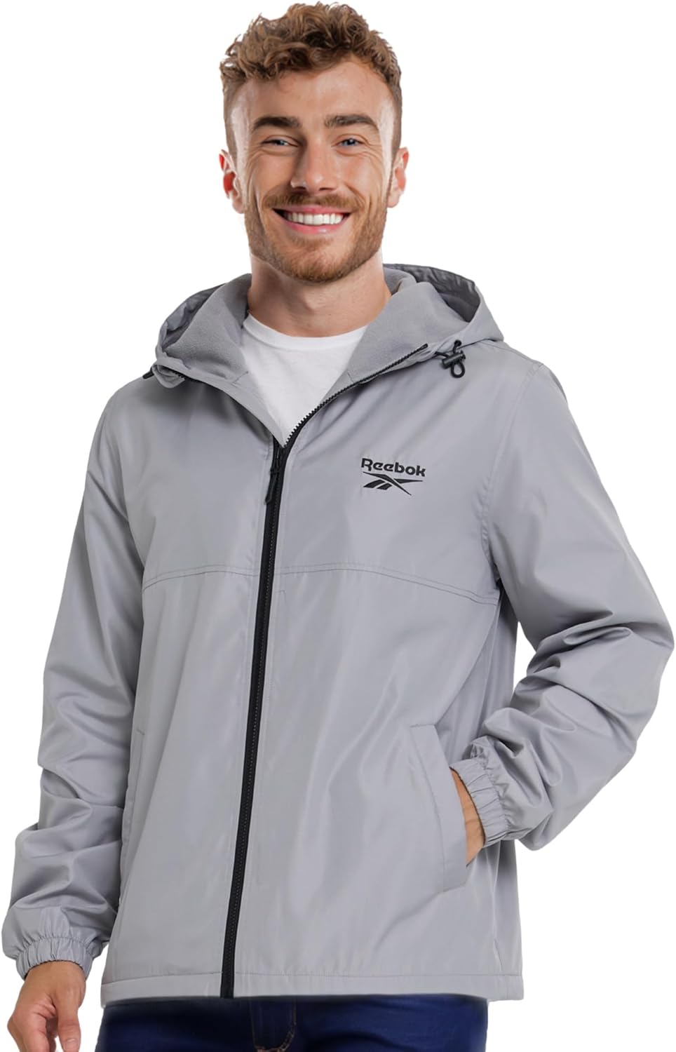 Reebok Rain Jacket Men Lightweight Waterproof Windbreaker for All