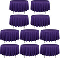 LTC LINENS 90 in Round Tablecloth Purple - Wrinkle Resistant