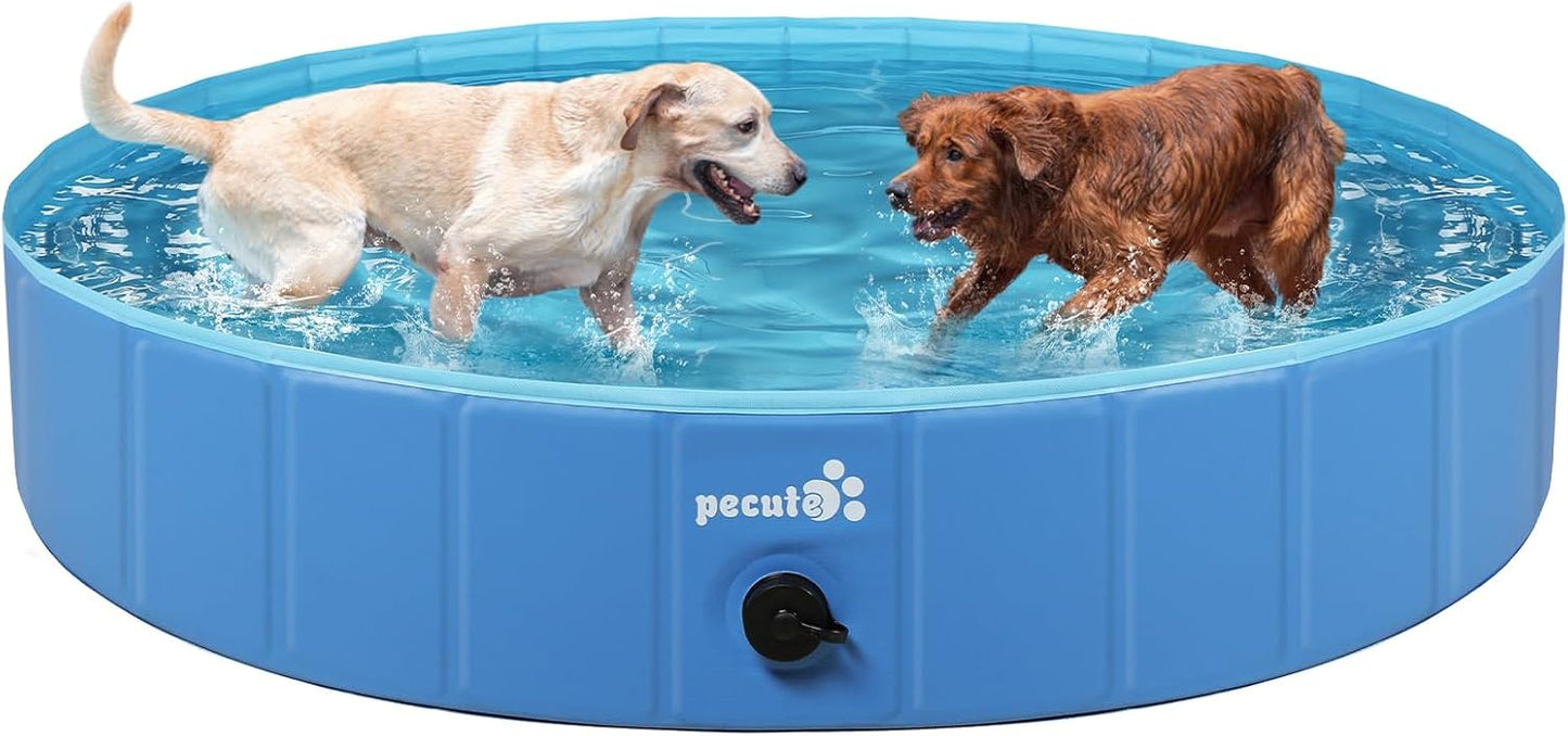 Pecute Foldable Dog Pool for Large Dogs - Portable Wading Pool