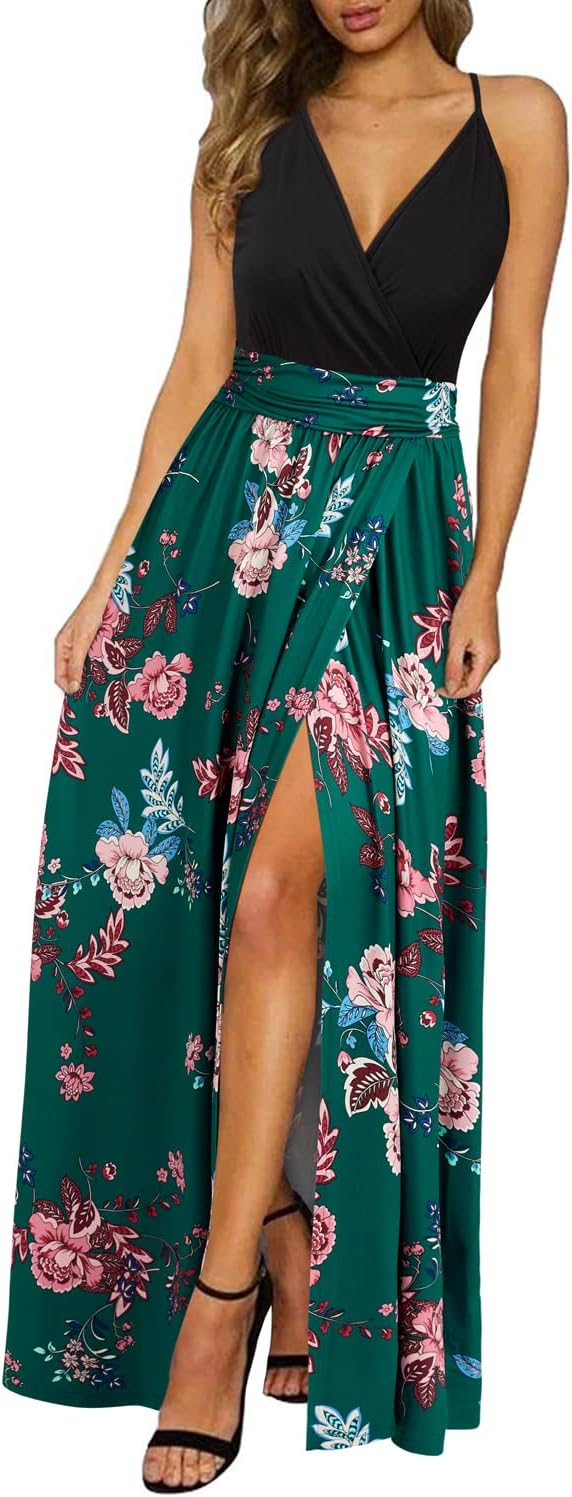 Maxi Dress for Women Summer 2025 - Floral Spaghetti Strap