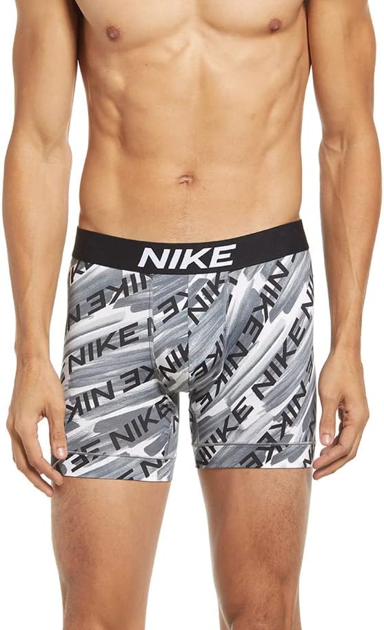 Nike Essential Micro Men's Boxer Briefs - Size S, Grey/White/Black