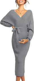 Maternity Nursing Sweater Dress for Women - Comfortable Wrap Maxi