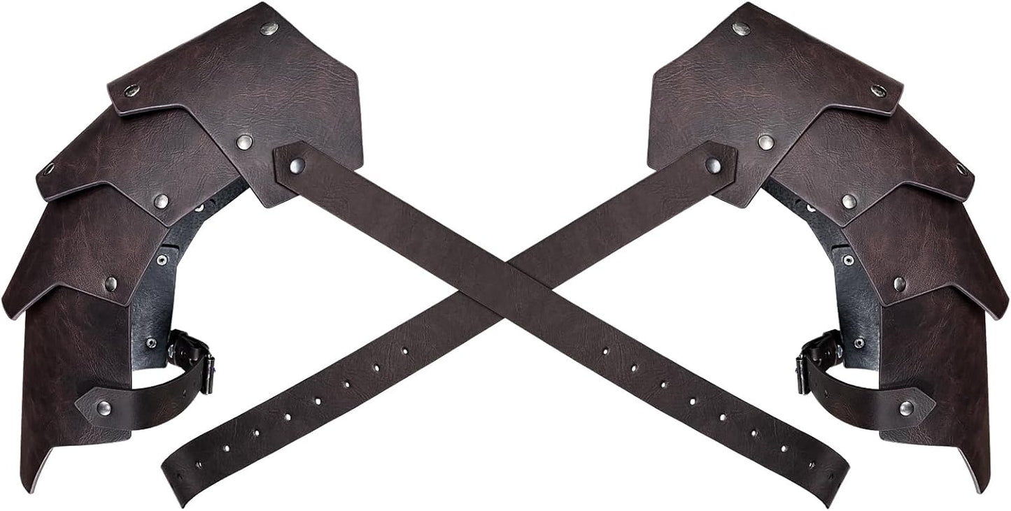 Medieval Faux Leather Double Pauldron for LARP and Cosplay