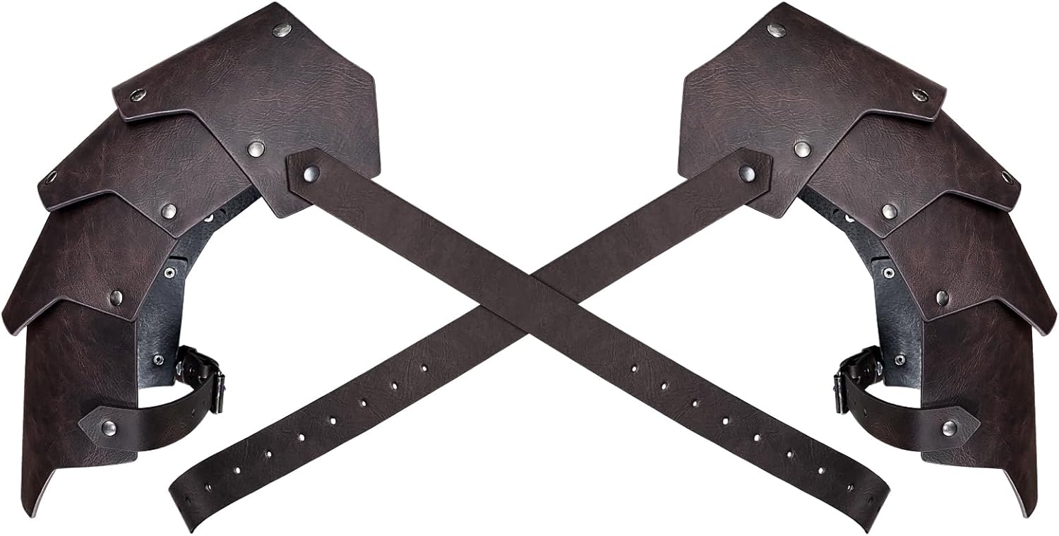 Medieval Faux Leather Double Pauldron for LARP and Cosplay