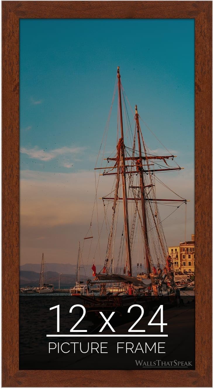 Dark Walnut Rustic Pine Picture Frame for Puzzles and Photos