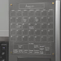 Acrylic Magnetic Calendar for Refrigerator - Clear 15x17 Vertical