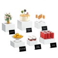 6 Pcs Medium White Acrylic Boxes for Display - Buffet & Food Risers