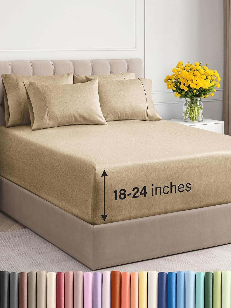 Extra Deep King Sheet Set - 6 Piece Breathable Cooling Sheets