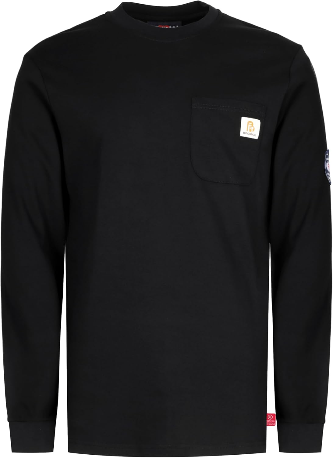 BOCOMAL FR Shirts Crewneck Flame Resistant Work Shirt for Men