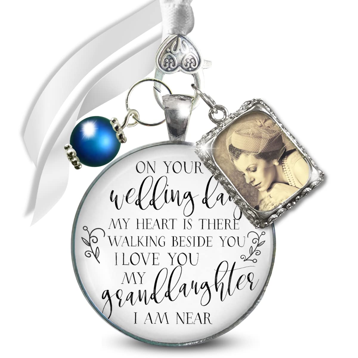 Memorial Wedding Bouquet Charm for Granddaughter's Special Day
