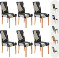 Blue Stretch Dining Chair Covers 6 Pack - Secgo Spandex Slipcovers