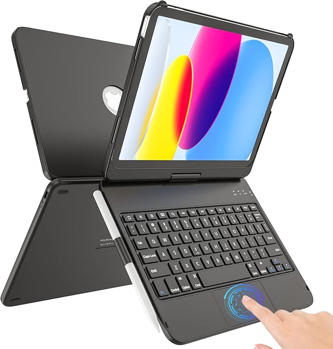 iPad 10th Generation Case with Keyboard - 360 Rotatable Design