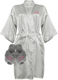 Custom Women Satin Robes with Slippers Gift Set (Style KVJC)