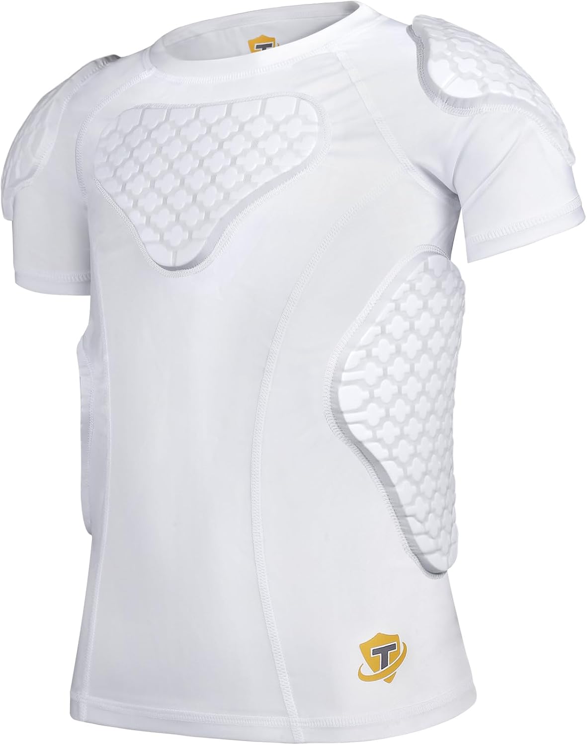 Youth Boys Football Rib Protector Padded Compression Shirt