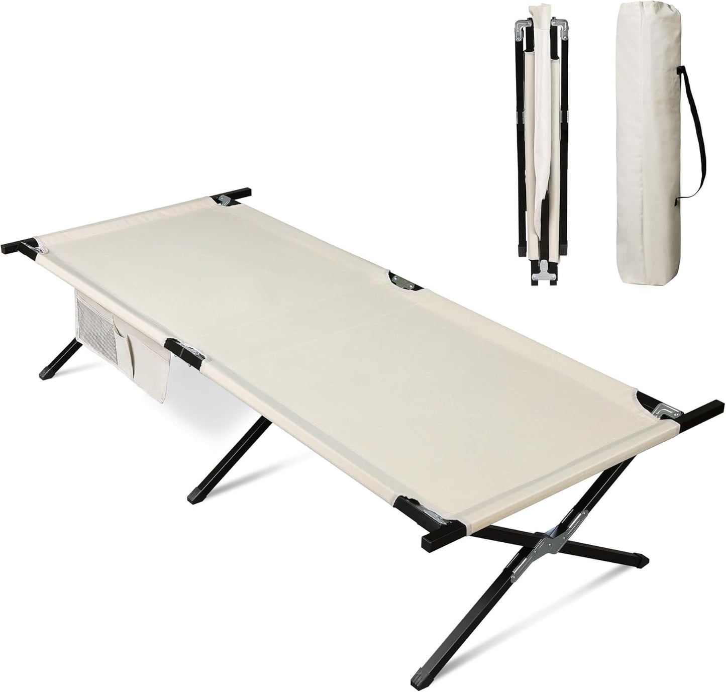 WLIVE Military Camping Cot: Portable Folding Bed for Adults