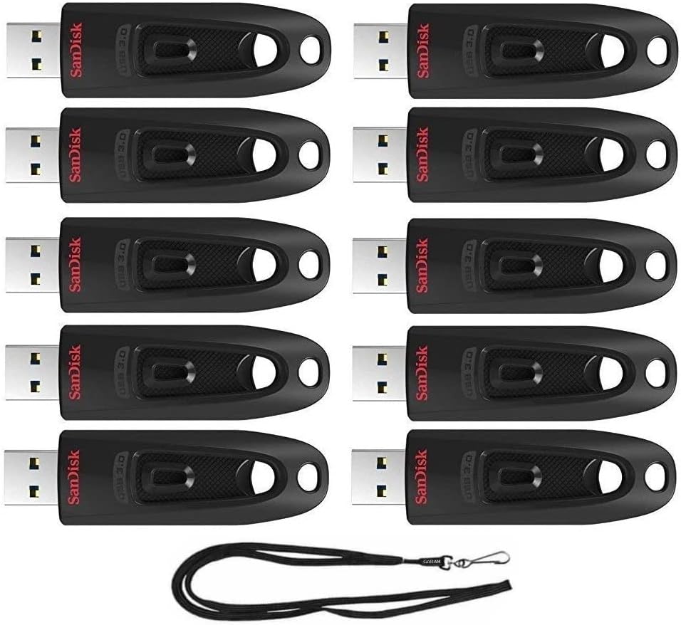 SanDisk 32GB Ultra USB 3.0 Flash Drive Bundle with Lanyard