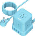 Power Strip with USB-C and 10 ft Cord - Compact Surge Protector