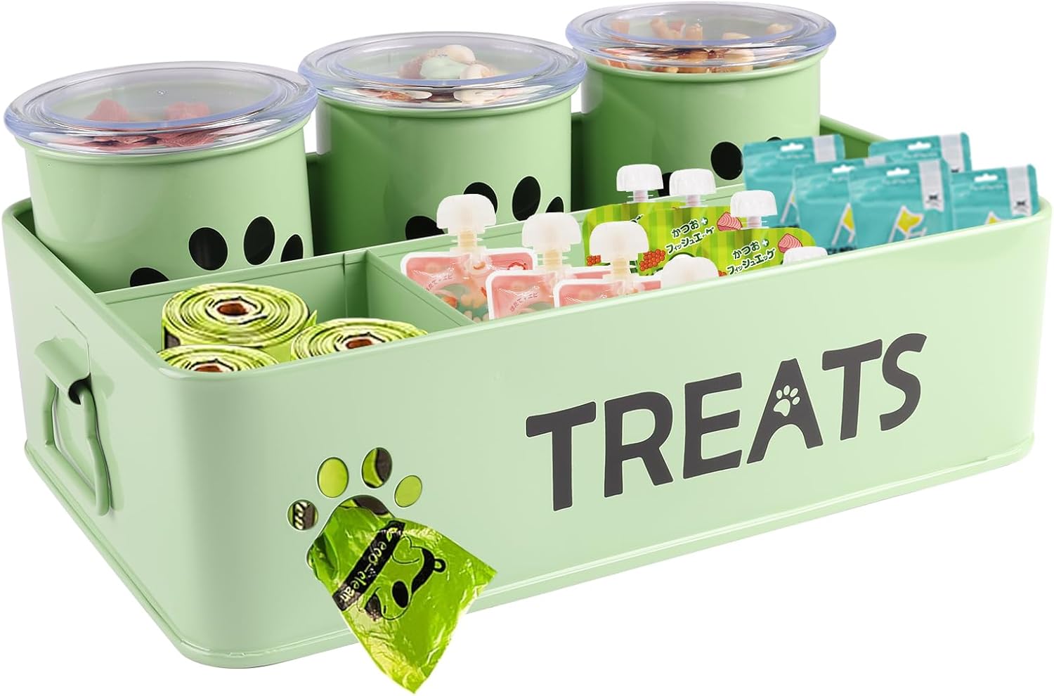 28oz Metal Dog Treat Container Set of 3 for Pet Storage