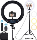 18 in LED Ring Light with Tripod Stand - Dimmable Studio Lighting