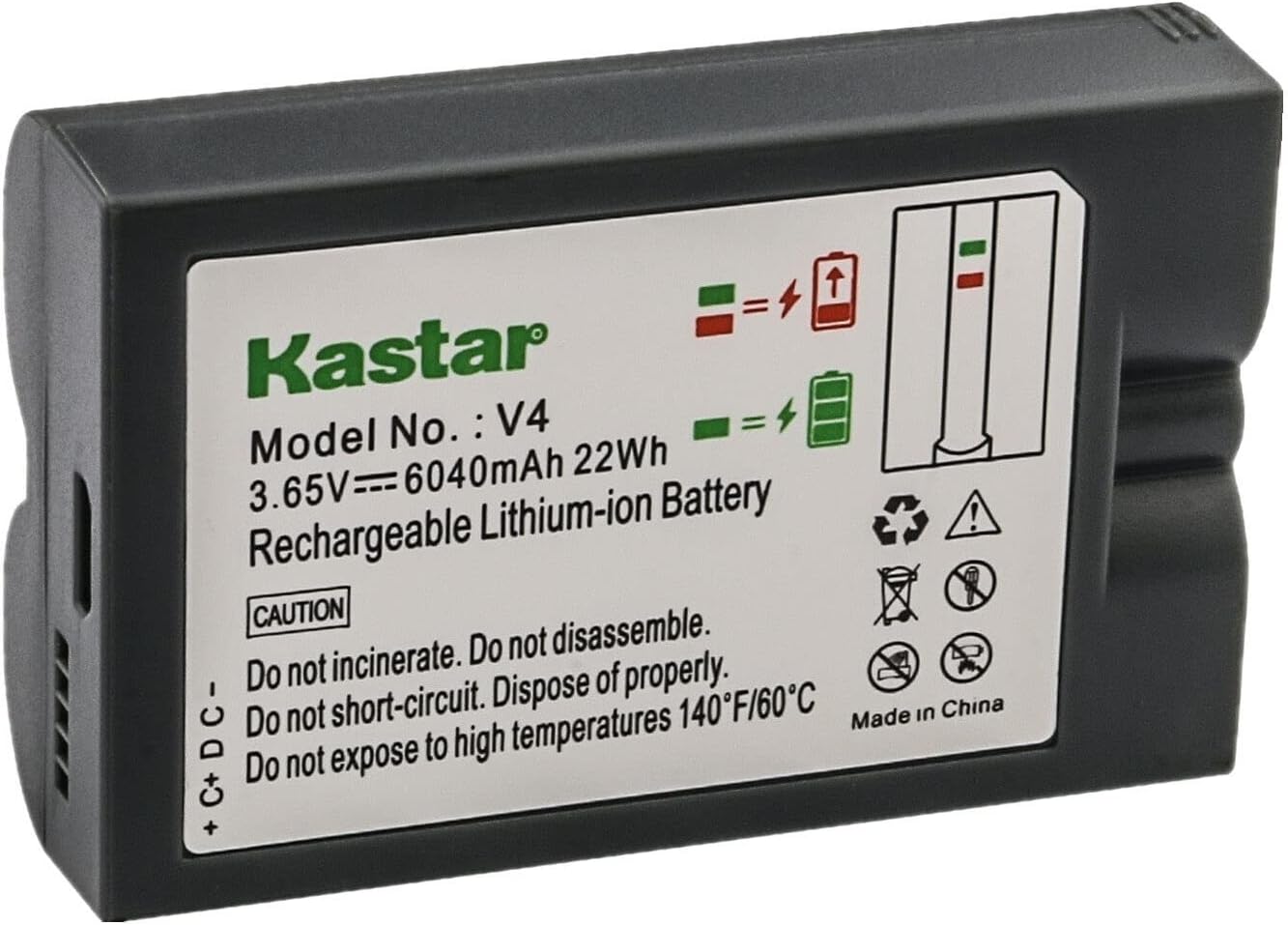 Kastar V4 Battery Replacement for Ring Doorbell and Cameras