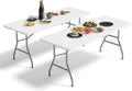 6FT Folding Table 2 Pack Portable Plastic Folding Table - Easy