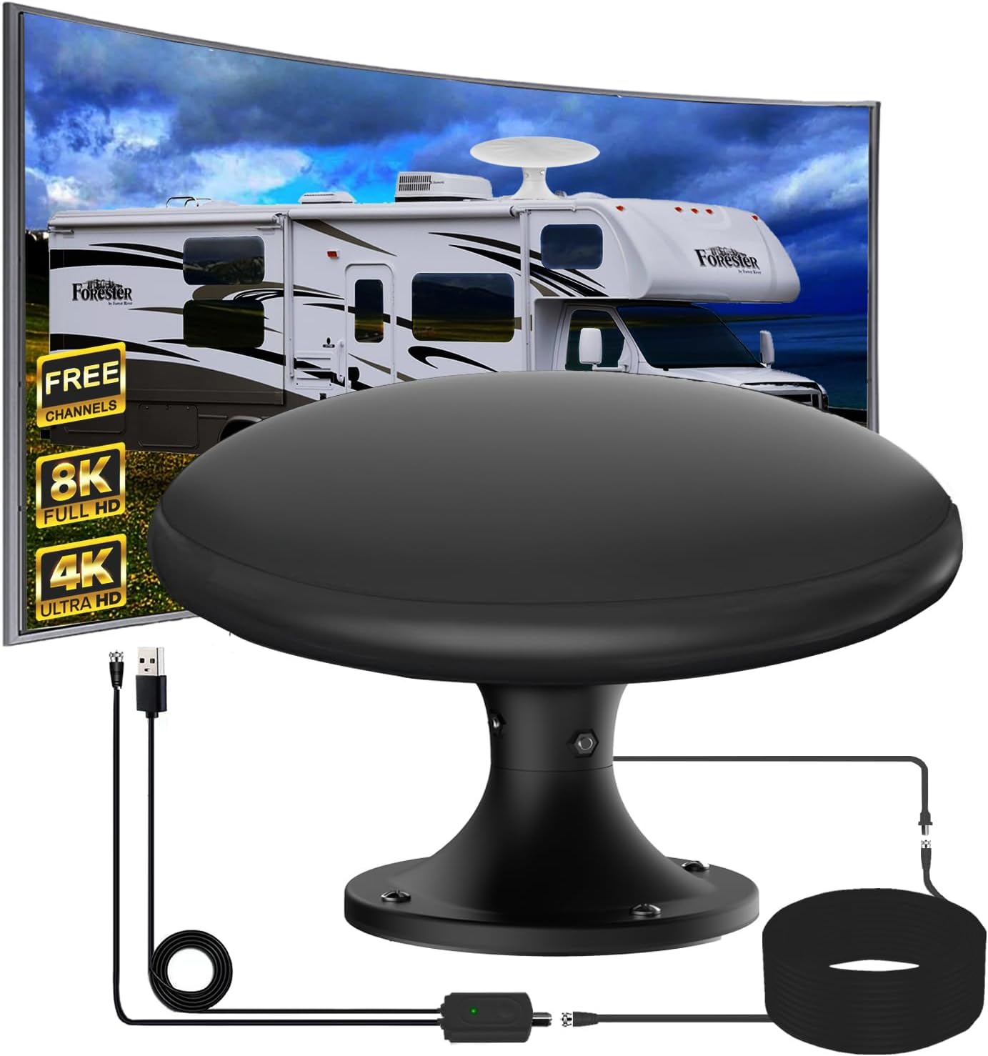 RV TV Antenna for Digital TV Outdoor with Long Range Reception