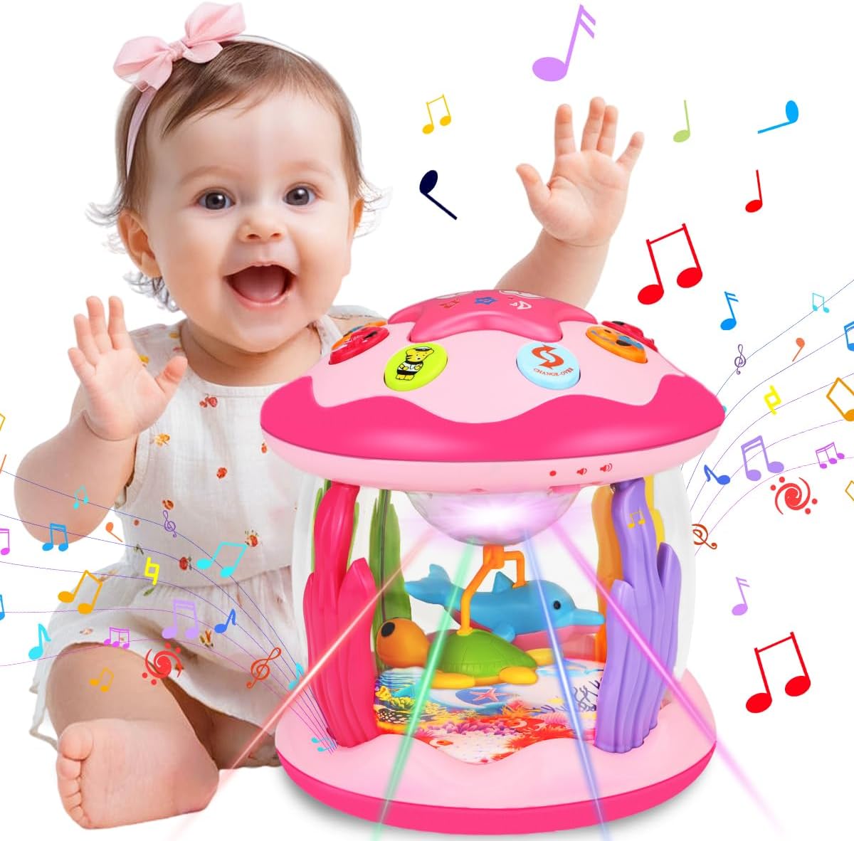 Hapyland Ocean Light-Up Musical Toy: Baby Girl's Crawling & Learning Delight!