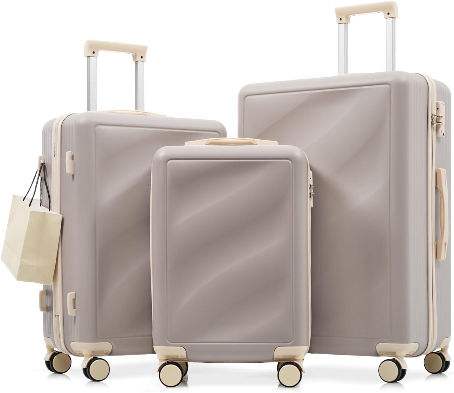 Merax Luggage Set 3 Piece - Lightweight Durable ABS Suitcases