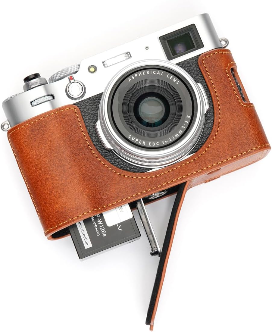 Handmade Genuine Leather Half Camera Case for FUJIFILM X100V