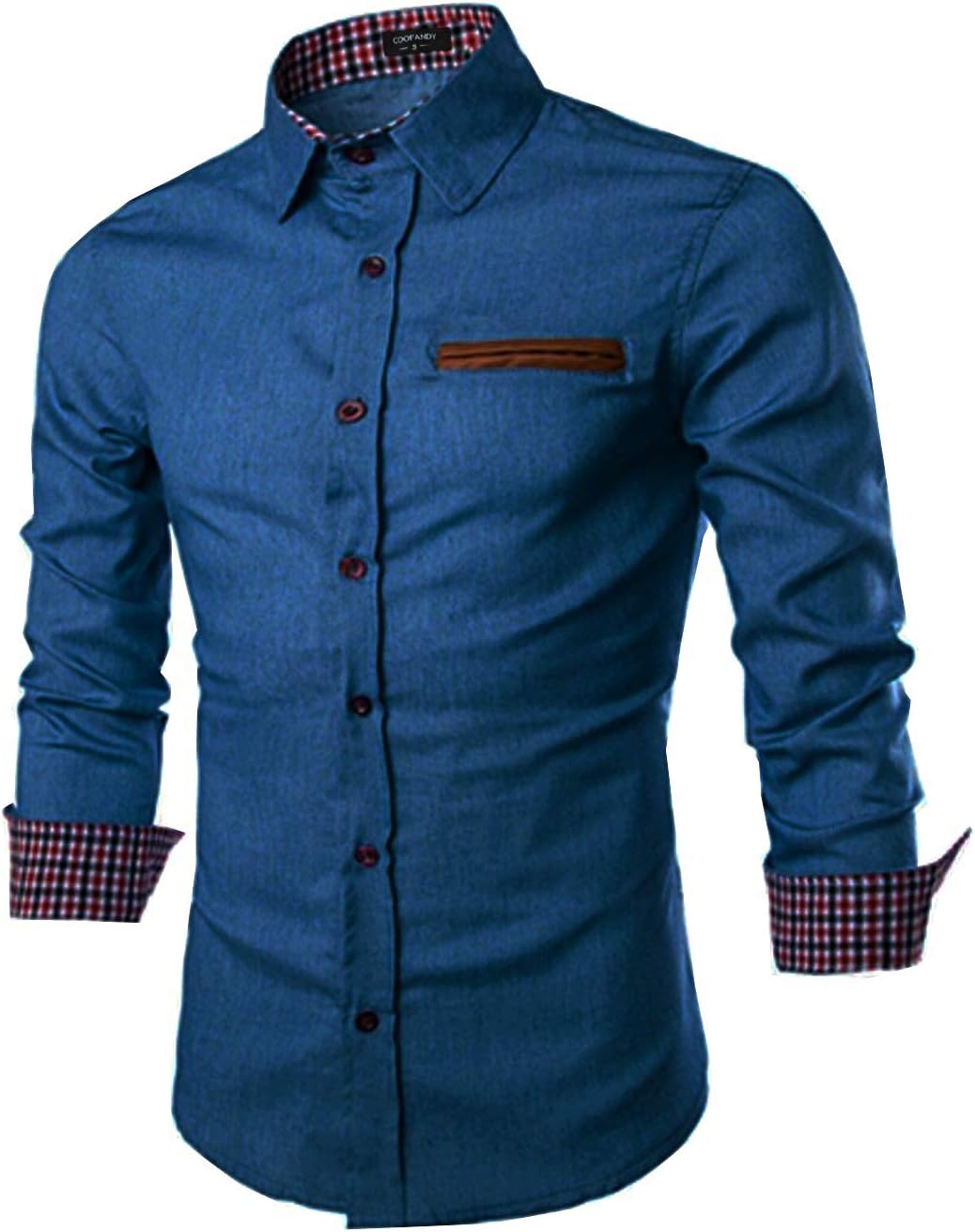 COOFANDY Men's Casual Dress Shirt Long-Sleeve Denim Work Shirt
