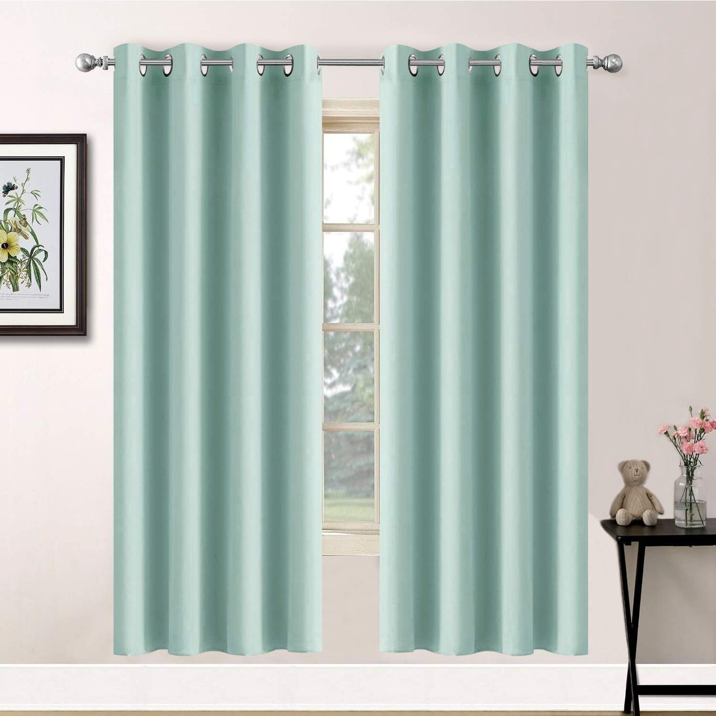 Yakamok Blackout Curtains for Bedroom, Thermal Insulated Aqua