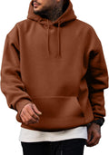 Mens Casual Cotton Hooded Collar Drawstring Hoodie - Lightweight