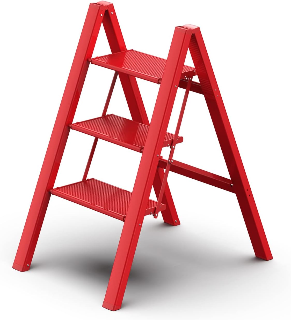 GameGem 3 Step Ladder: Lightweight Aluminum Folding Stool