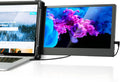 Alecewey Portable Monitor 12in FHD Dual Screen - Compact Laptop