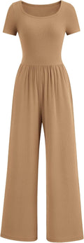 PRETTYGARDEN Women's Square Neck Wide Leg Jumpsuit - Versatile Fit